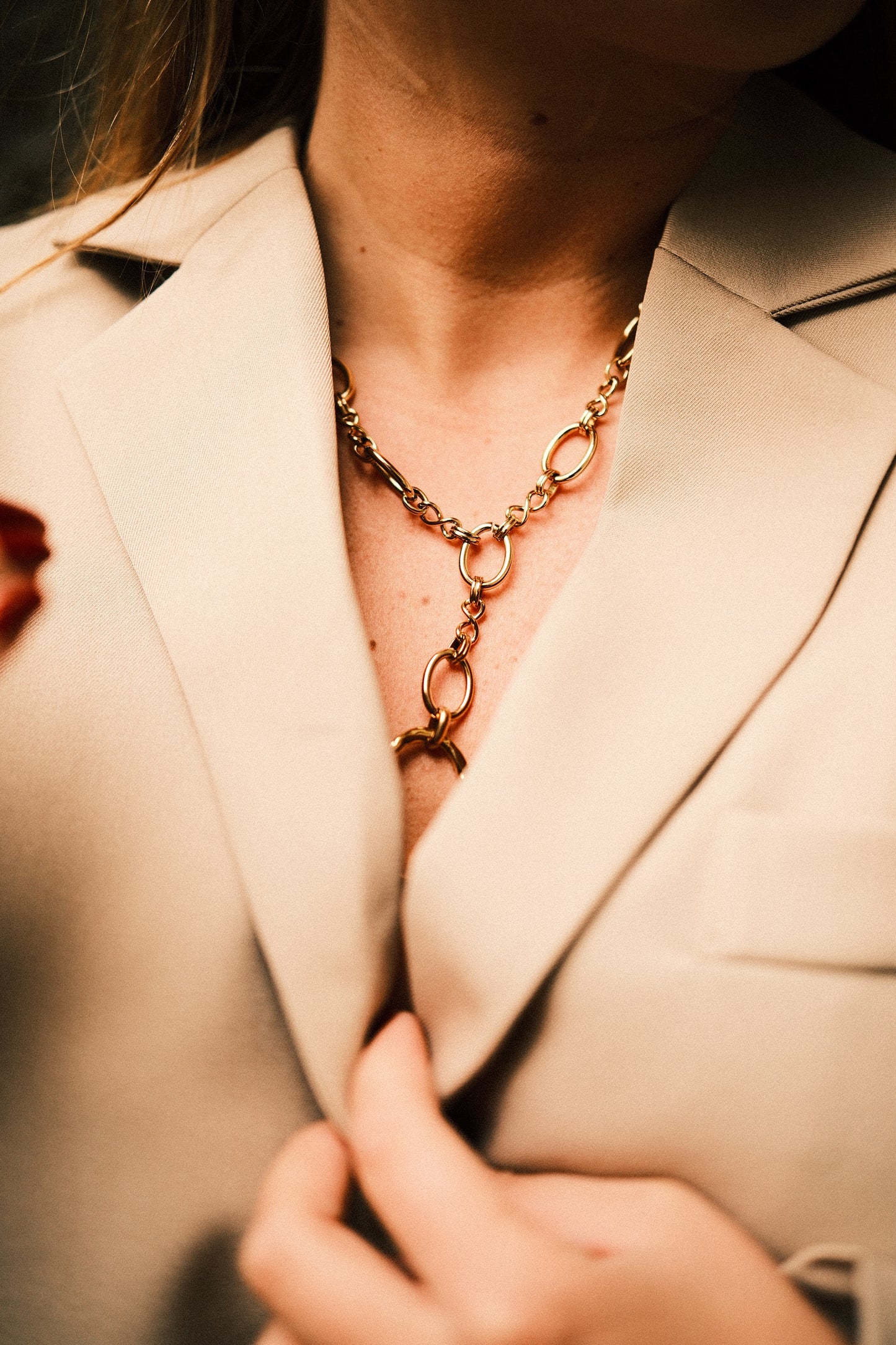 Collier grosse maille décolleté
