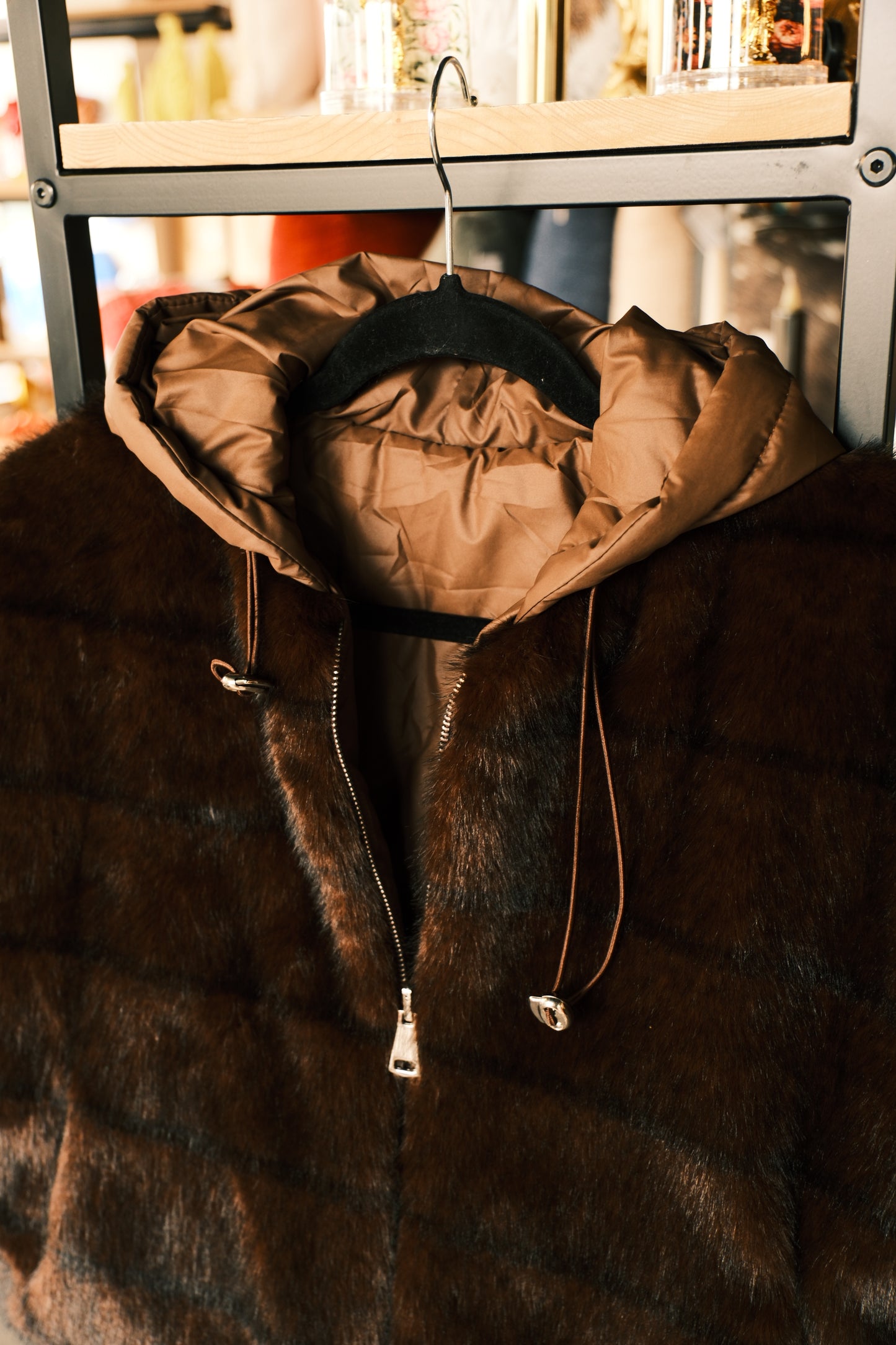 Veste fourrure sans manches