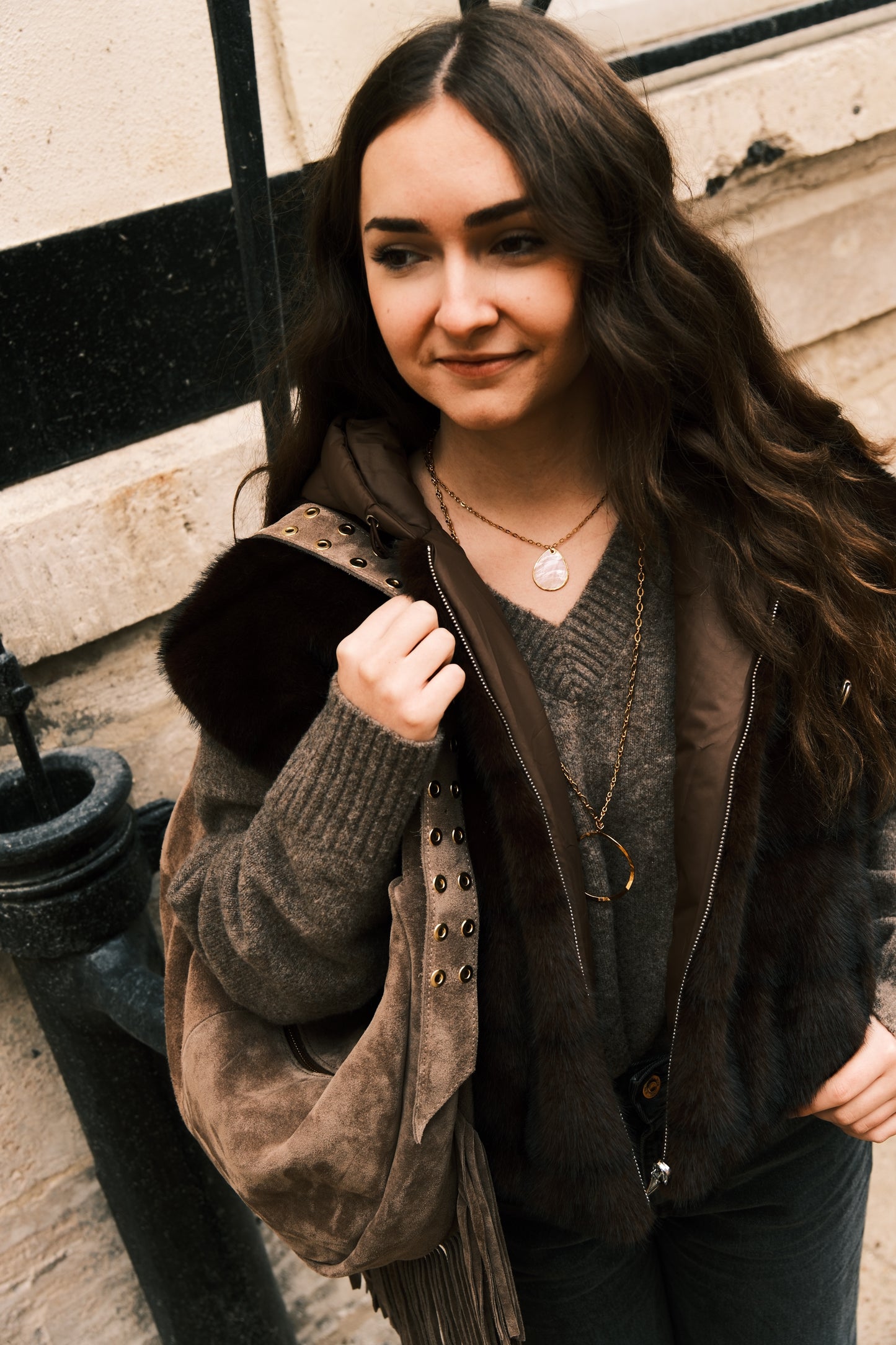 Veste fourrure sans manches