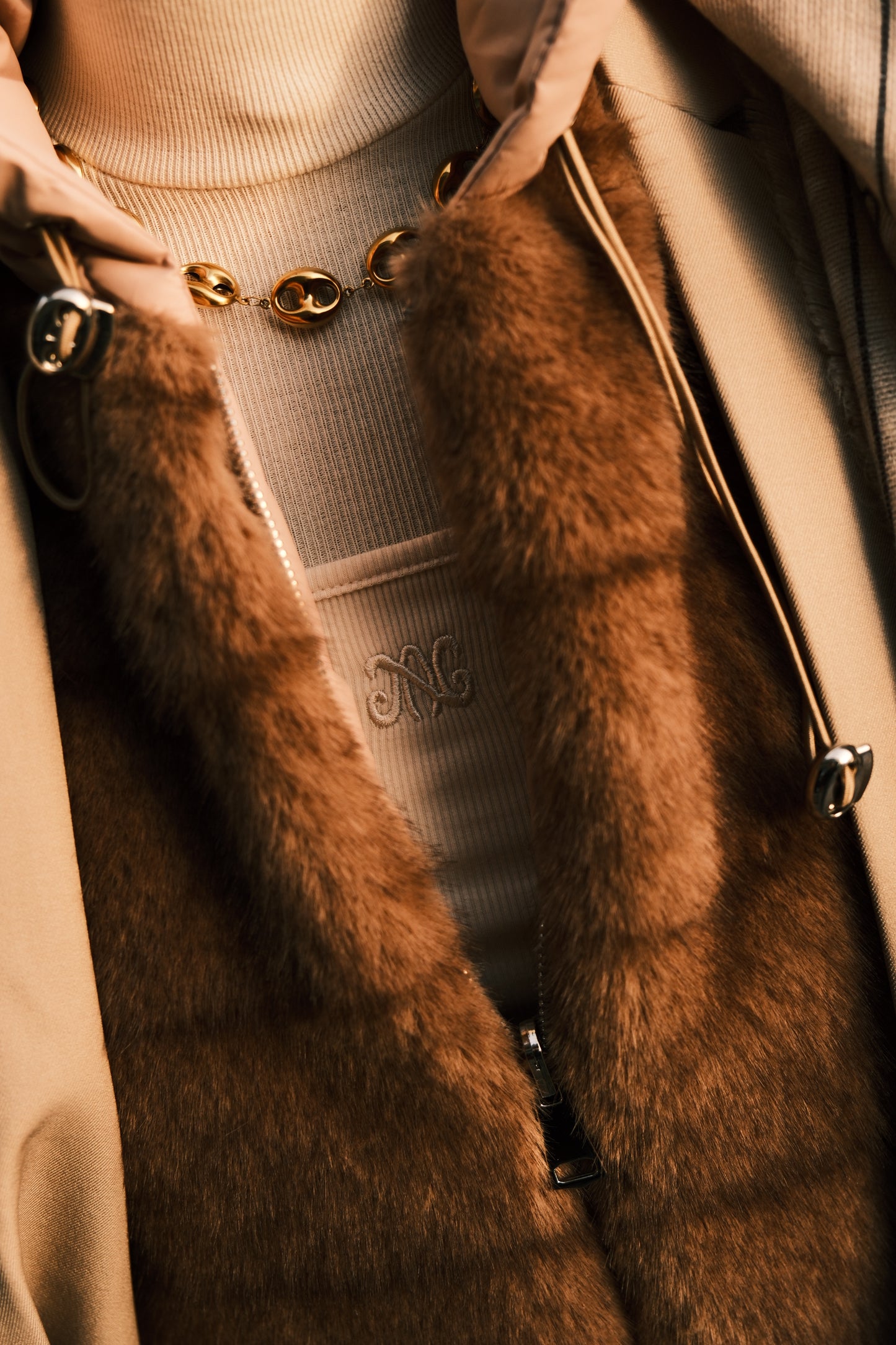 Veste fourrure sans manches