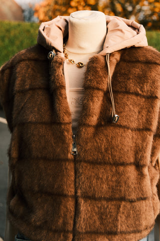 Veste fourrure sans manches