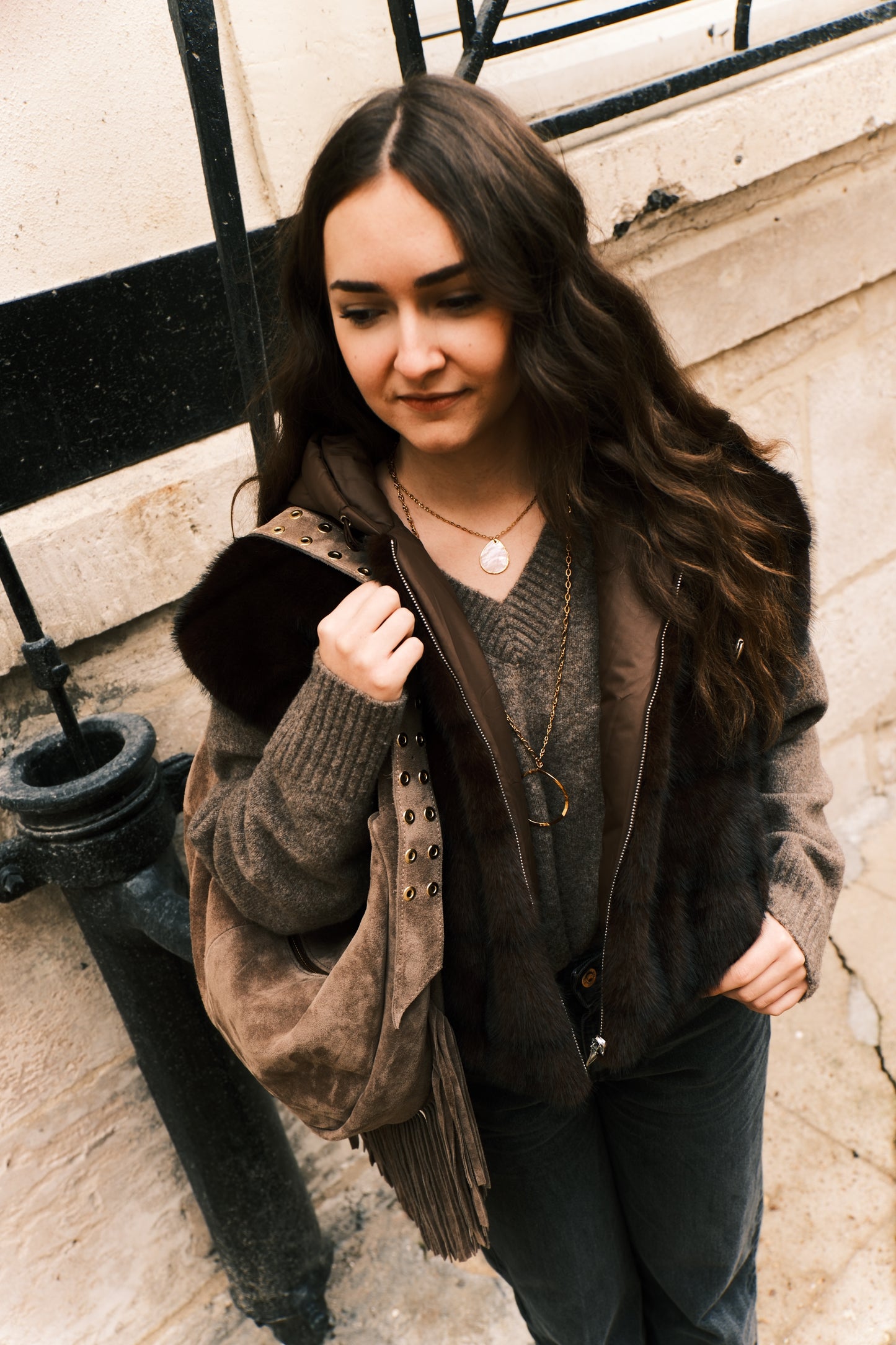 Veste fourrure sans manches