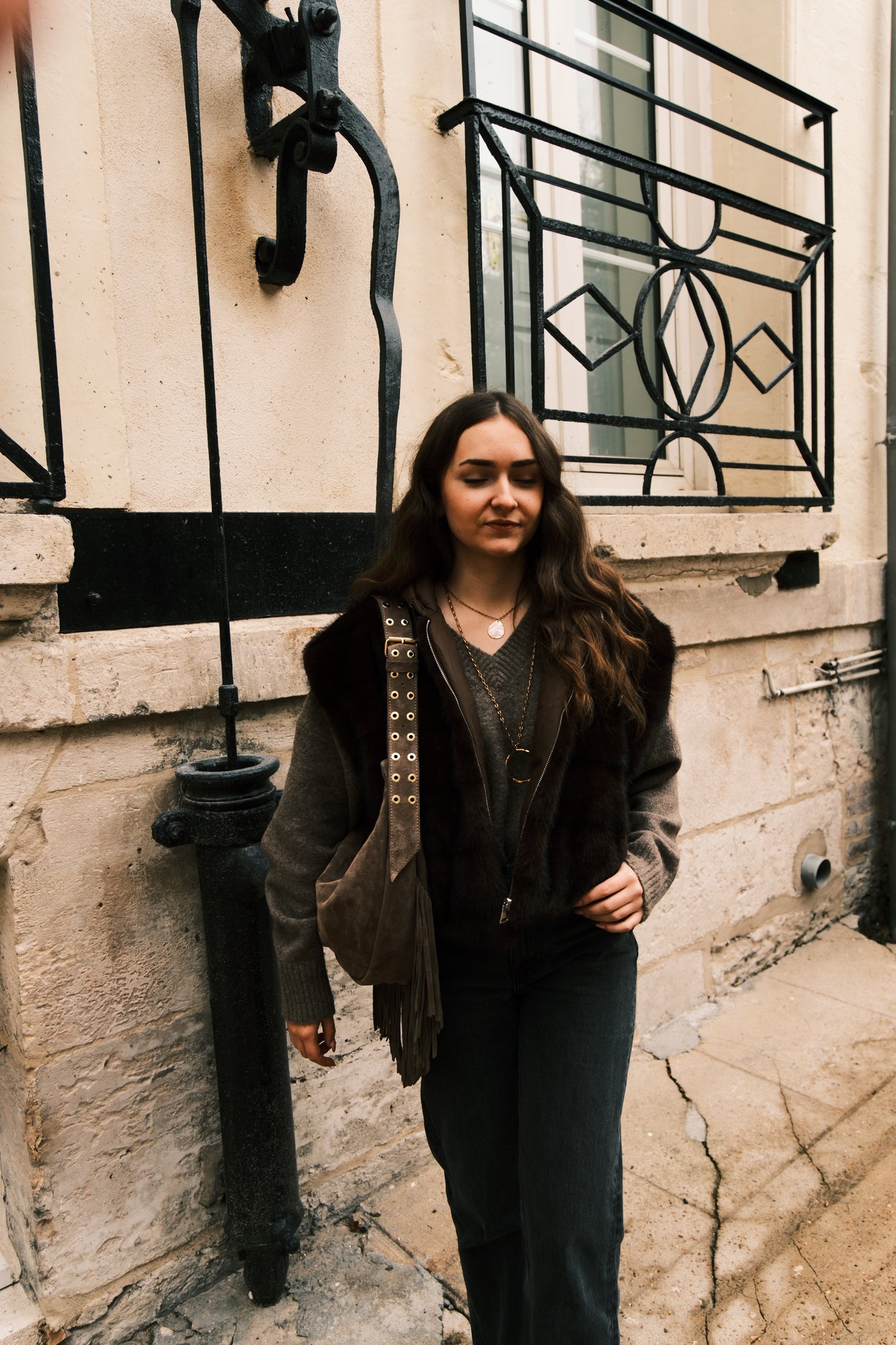 Veste fourrure sans manches